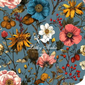 Úplet květiny na modré jeans